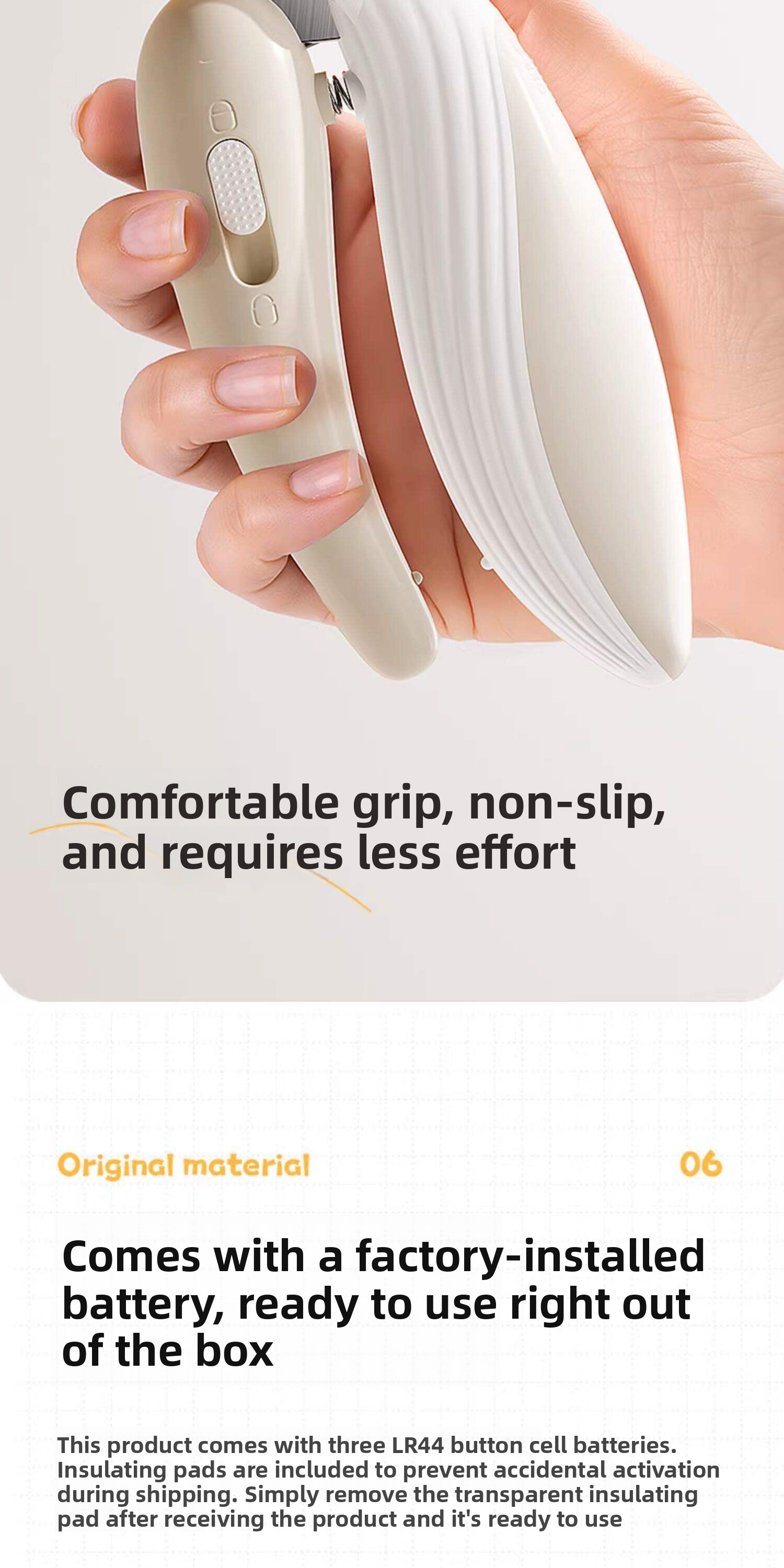 LED Light Pet Nail Clippers Ergonomic Safety Trimmer