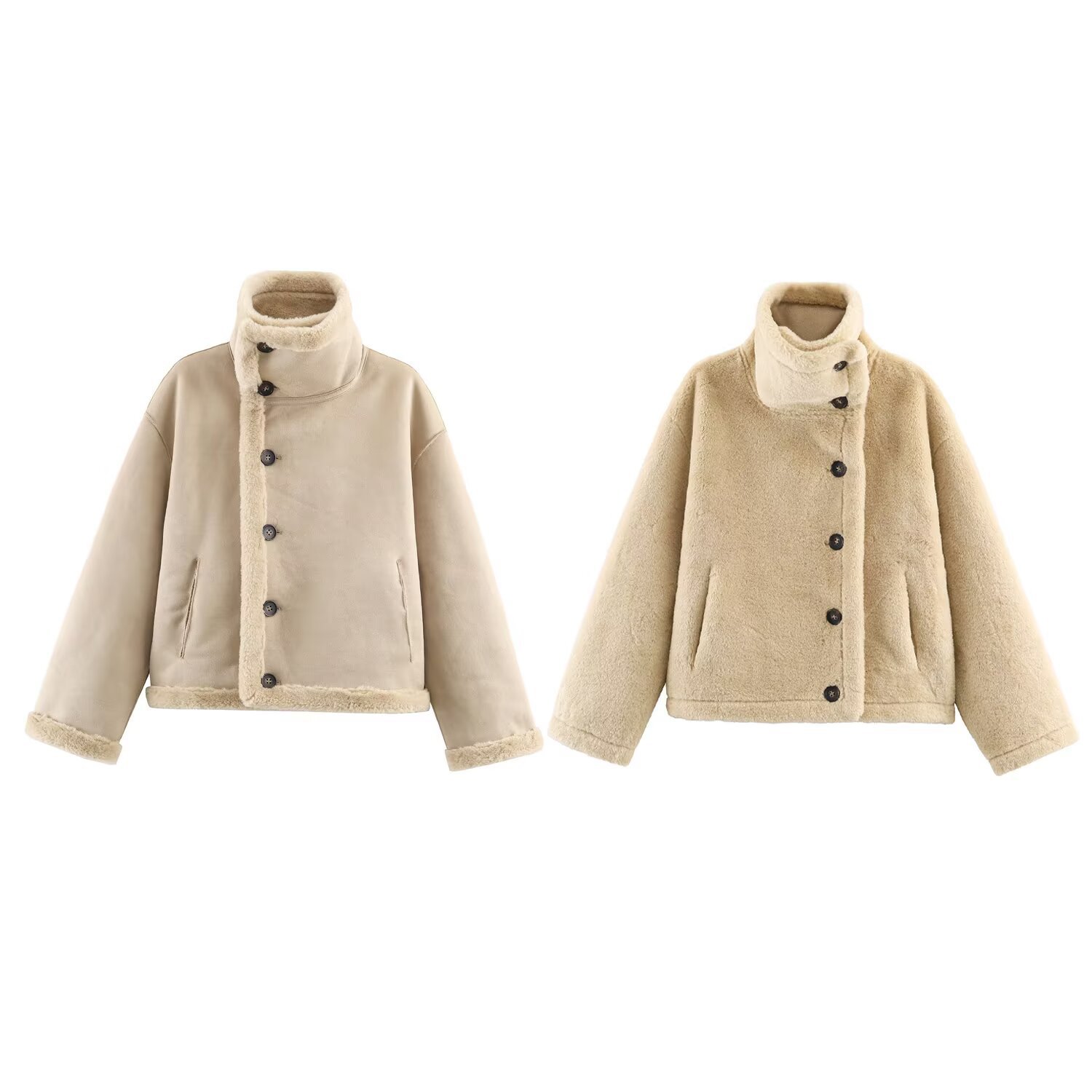 Cross-Border European and American Clothing Aliexpress Popular Reversible Reversible Jacket
