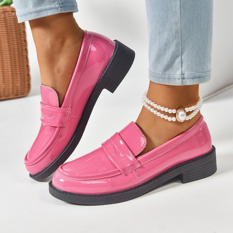 Women's solid-color pointed-toe flat shoes