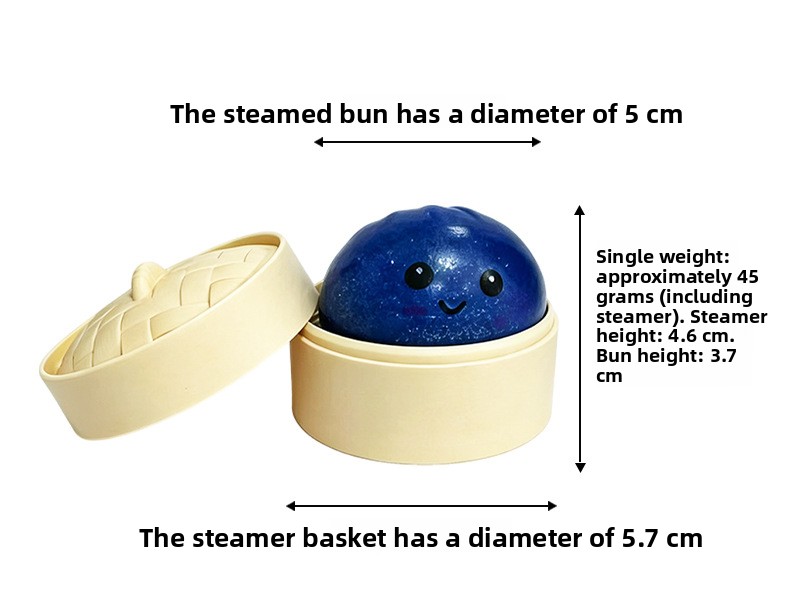5CM Slow Rebound Squeeze Toy, Realistic Stress Relief Bun with Glitter, Squishy Fidget Toy