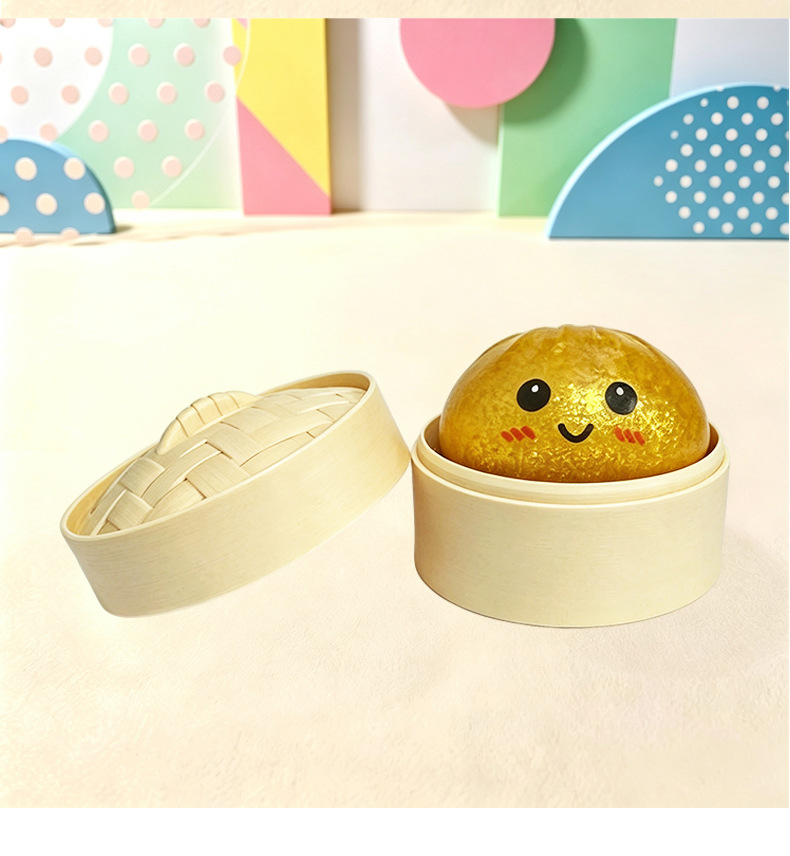5CM Slow Rebound Squeeze Toy, Realistic Stress Relief Bun with Glitter, Squishy Fidget Toy