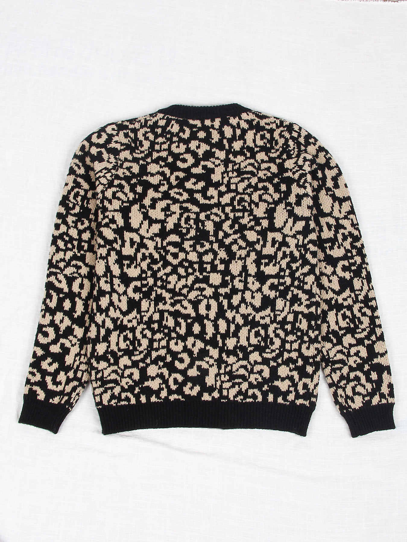 Women's Leopard Print Open Front Long Sleeve Knit Cardigan Sweater