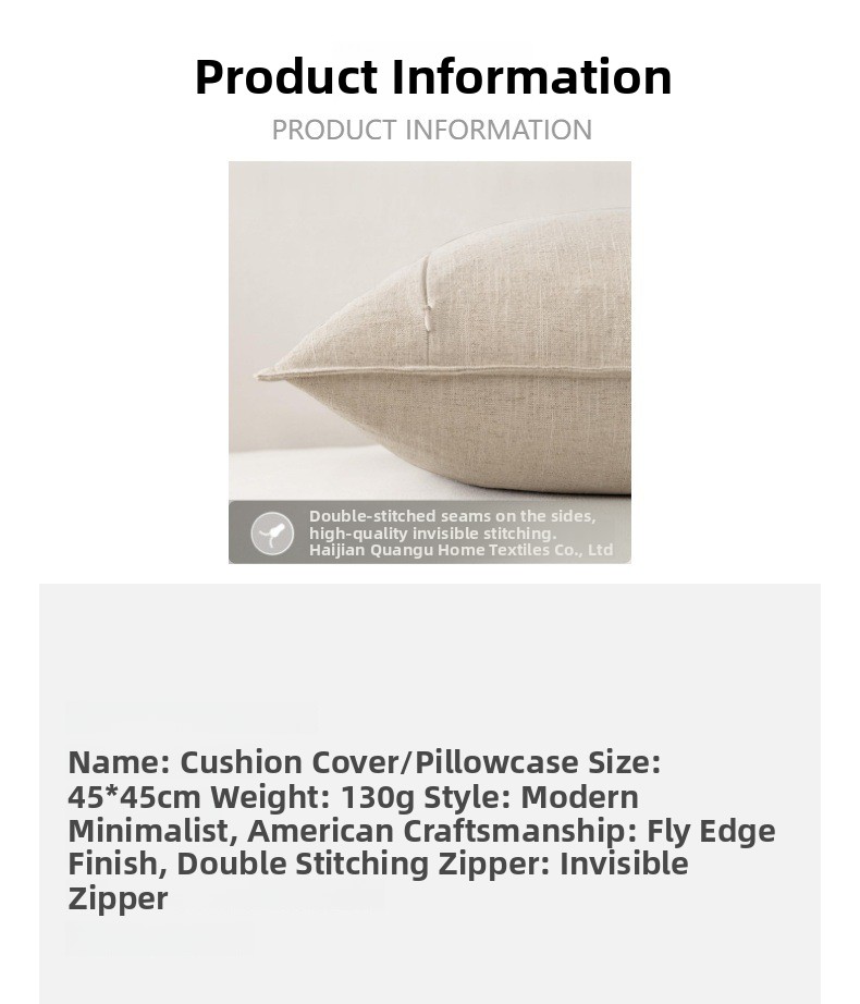 Striped linen blend throw cushion cover