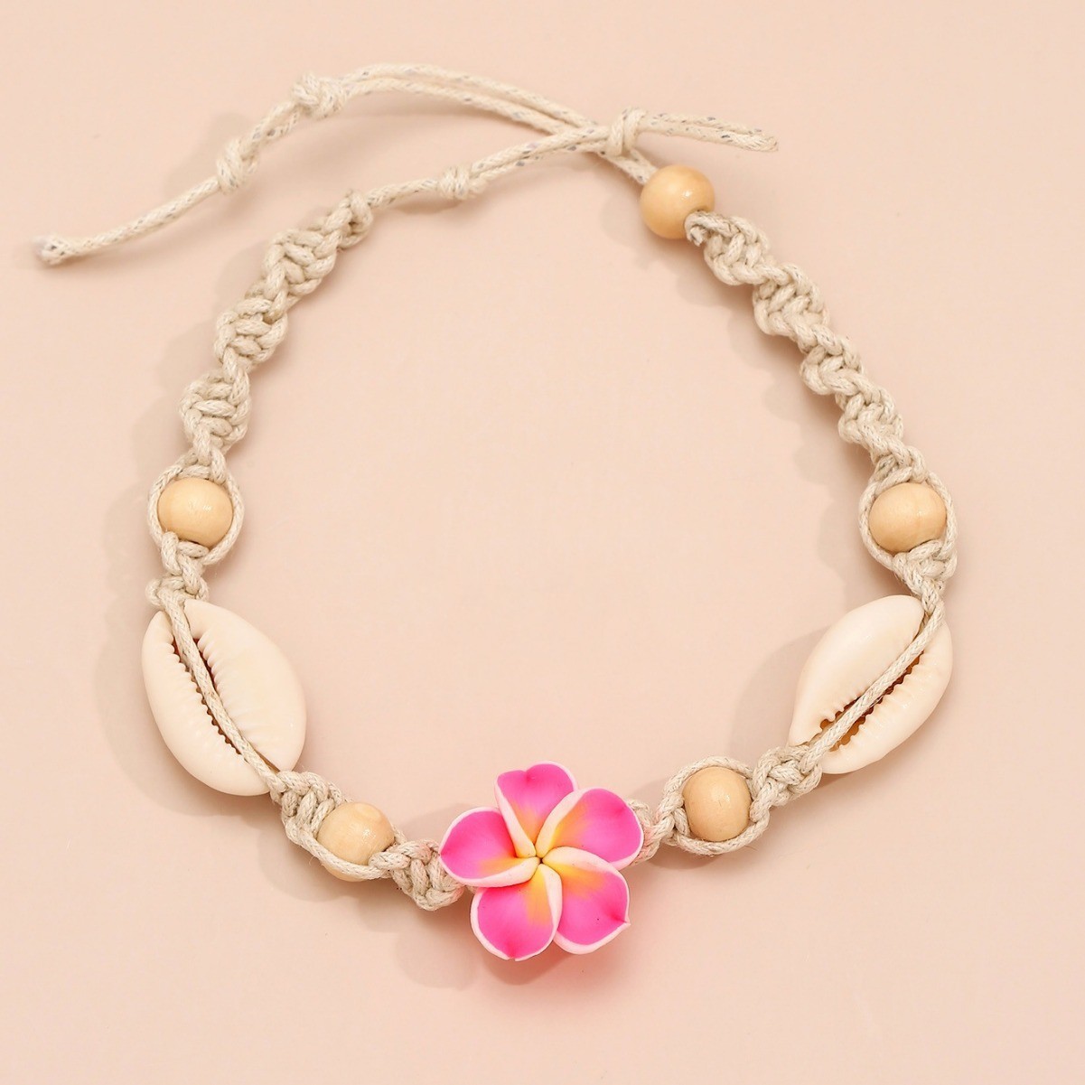 Bohemian Handmade Shell Clay Flower Beaded