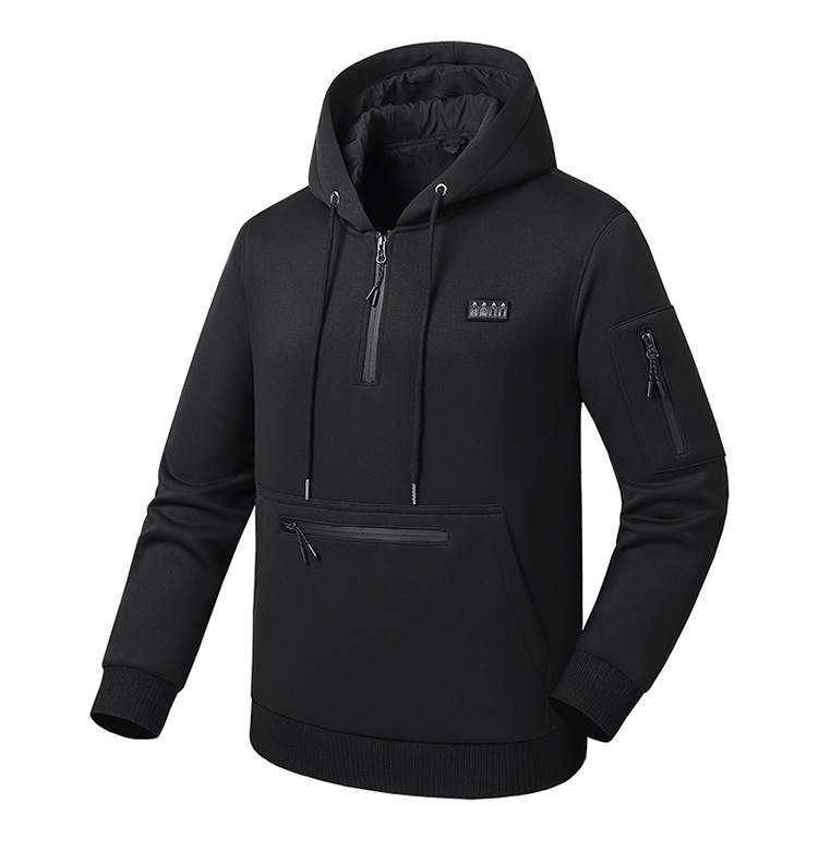Men's Smart Heated Hooded Sweatshirt, 26-Zone USB Electric Warming Pullover with Power Bank Support, Winter Thickened Sports Jacket