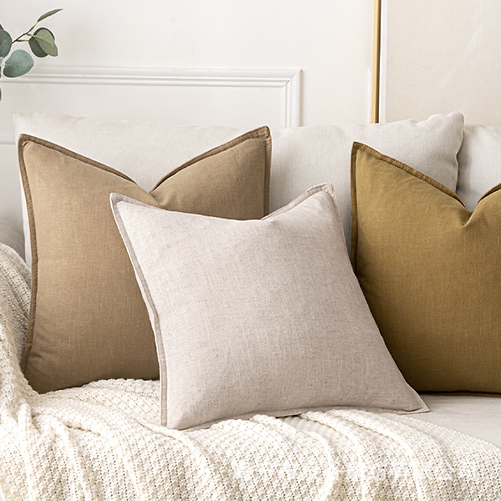 Striped linen blend throw cushion cover