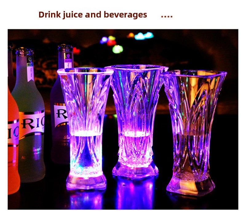 Square High-Footed LED Light-Up Water-Activated Colorful Party Cup