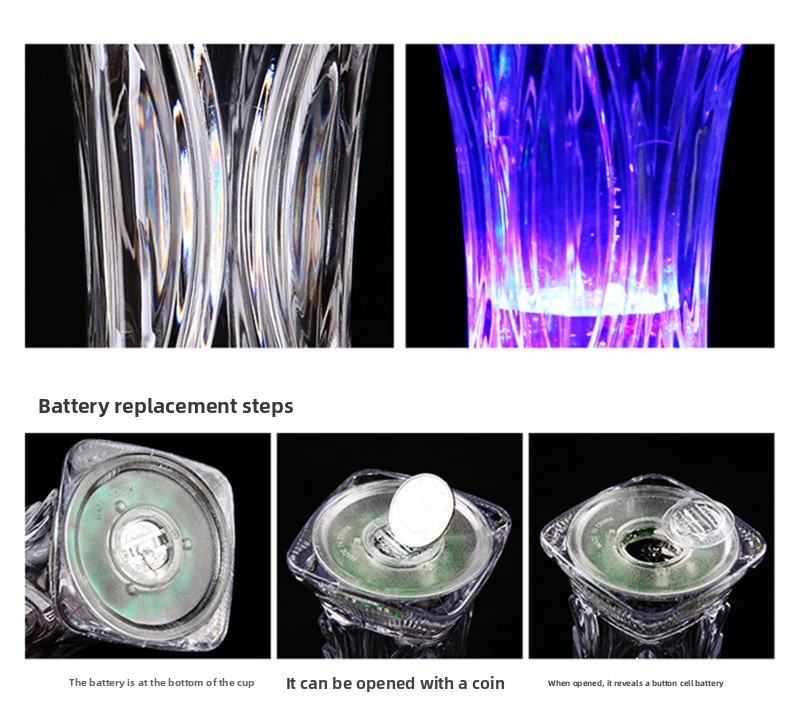Square High-Footed LED Light-Up Water-Activated Colorful Party Cup
