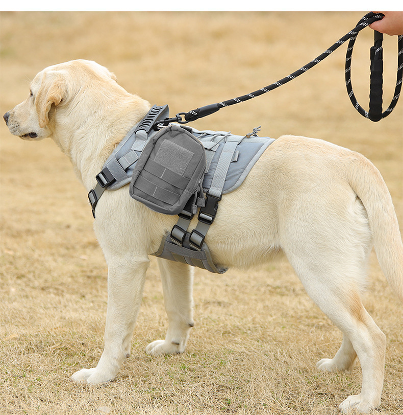 Water-Resistant Oxford Dog Tactical Vest Reflective Adjustable Chest Strap for Medium and Large Dogs