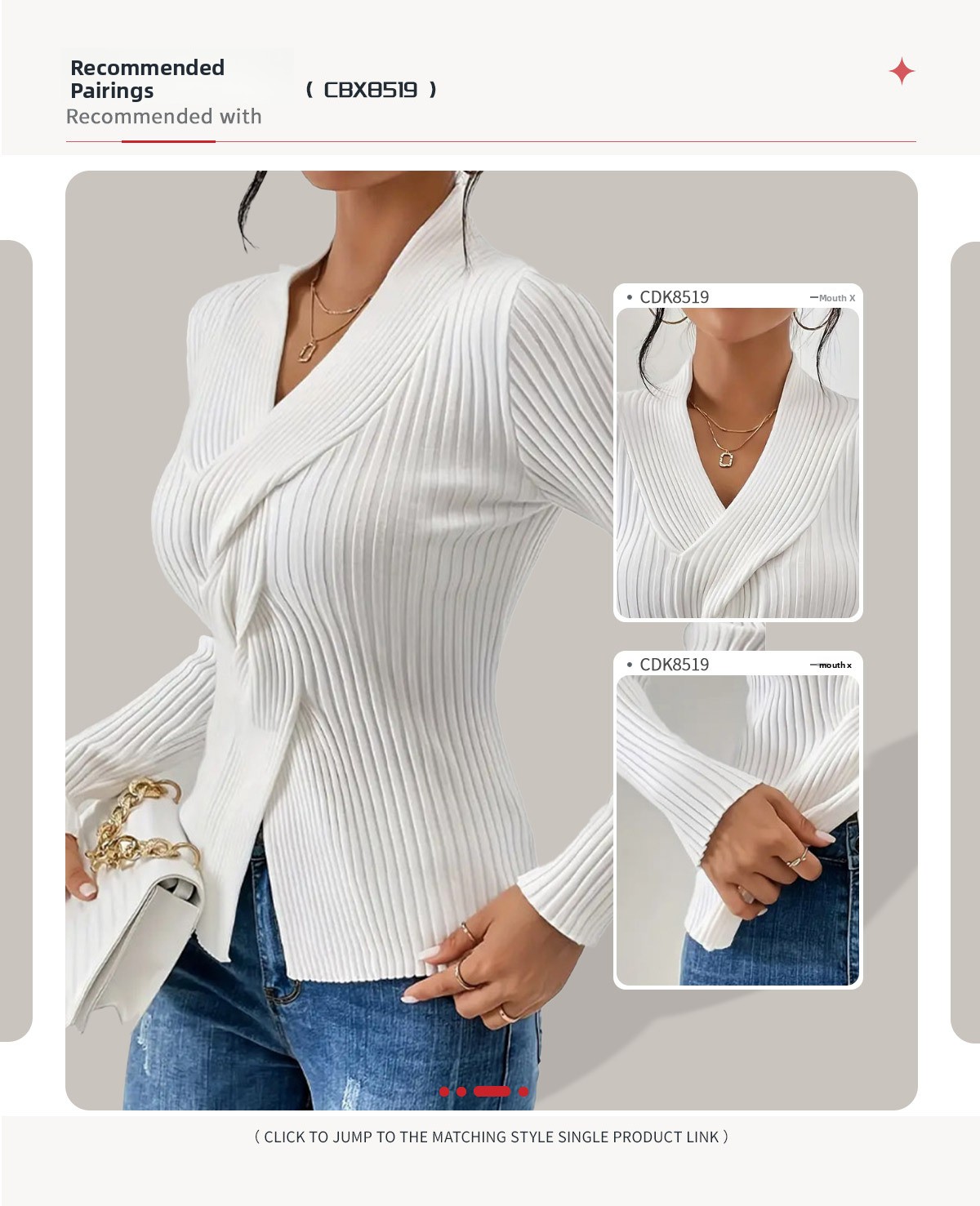 Women's Solid Color V-Neck Long Sleeve Slim Fit Knit Sweater