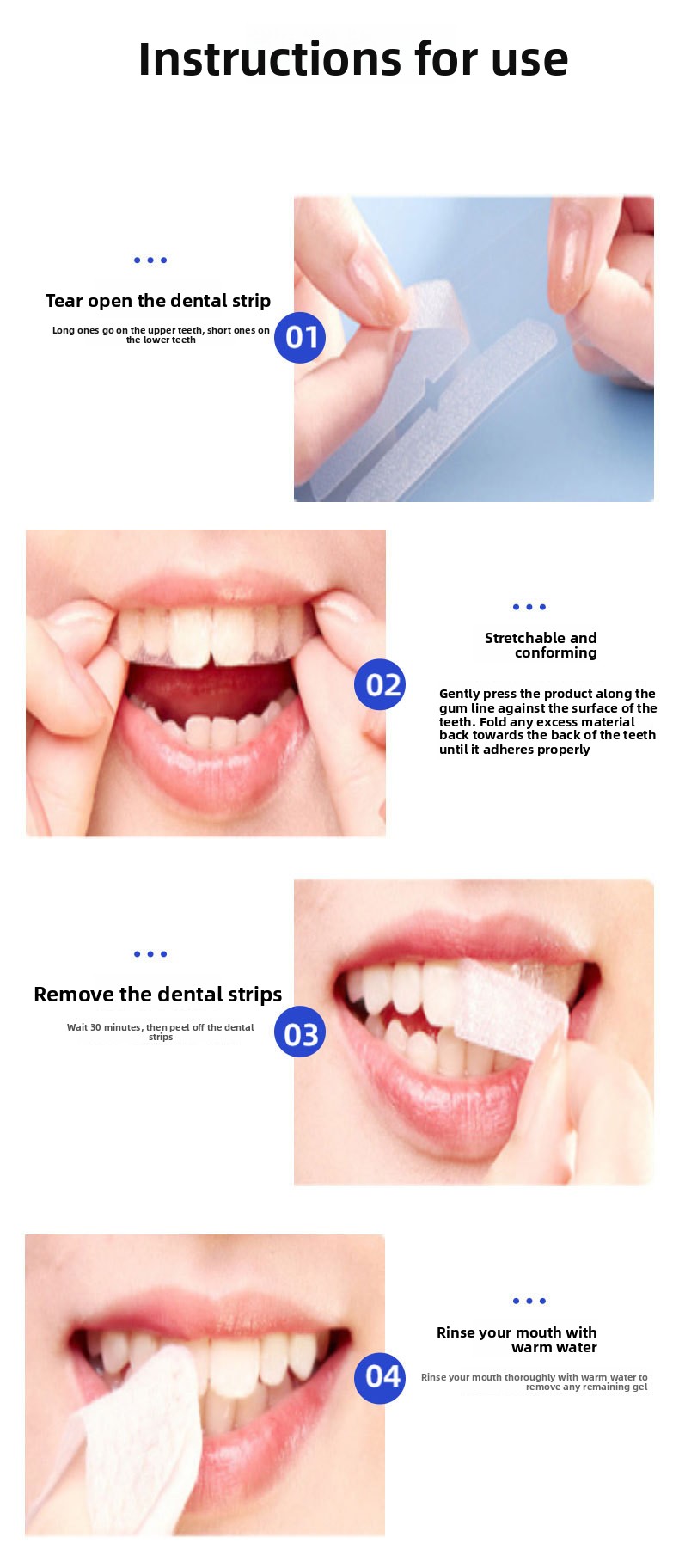 Advanced Whitening Tooth Strips Sensitive Gums Formula