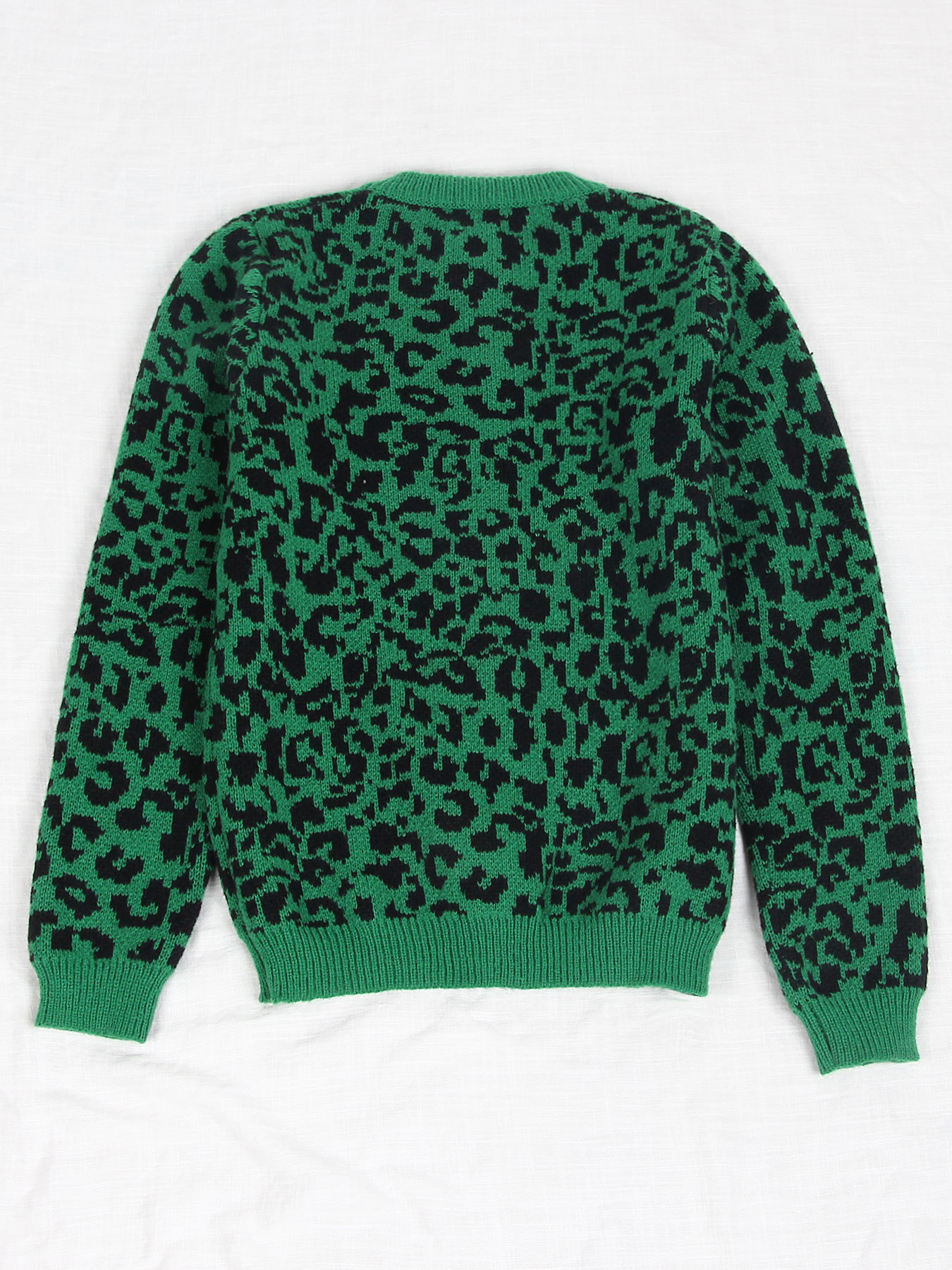 Women's Leopard Print Open Front Long Sleeve Knit Cardigan Sweater