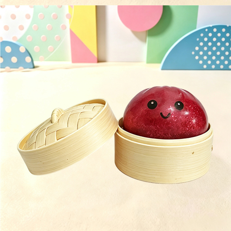5CM Slow Rebound Squeeze Toy, Realistic Stress Relief Bun with Glitter, Squishy Fidget Toy