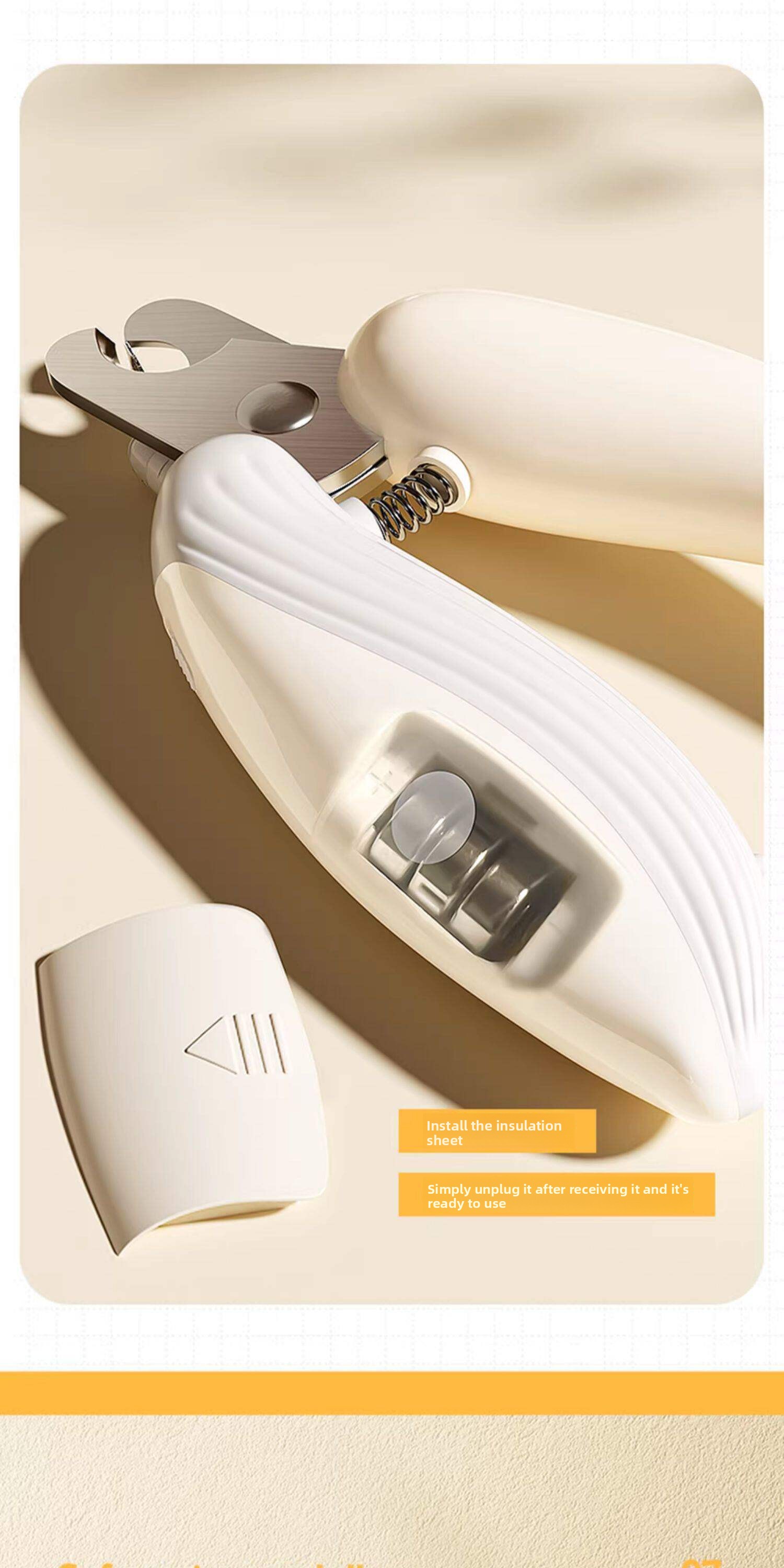 LED Light Pet Nail Clippers Ergonomic Safety Trimmer