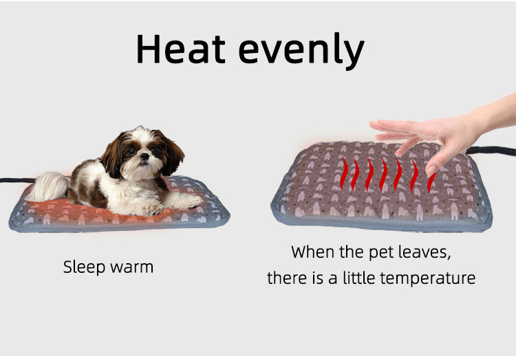 9-Level Adjustable Waterproof Pet Electric Heating Blanket with Removable Washable Cover and Chew Resistant Steel Cord