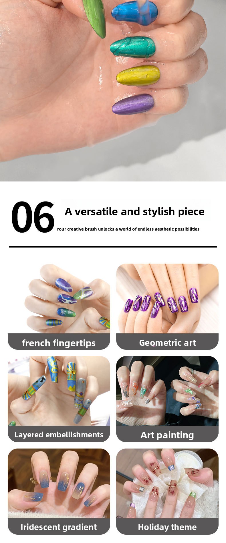 12-Color Dual-Ended Metallic Nail Art Pen Set for Drawing and Smudging
