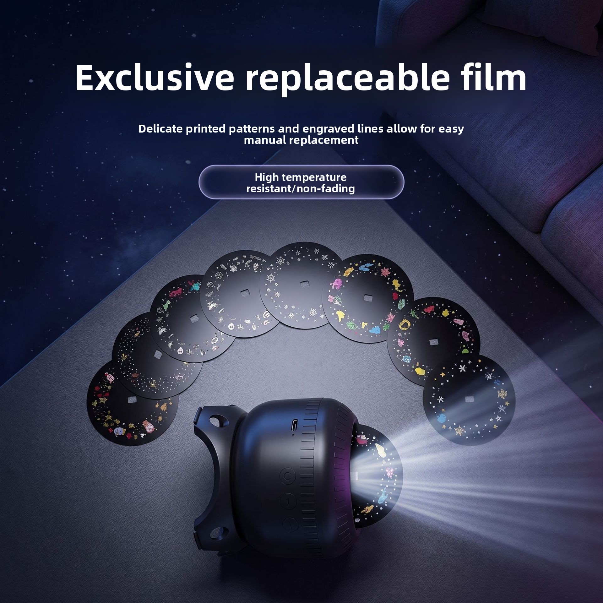 Rotating starry sky projector