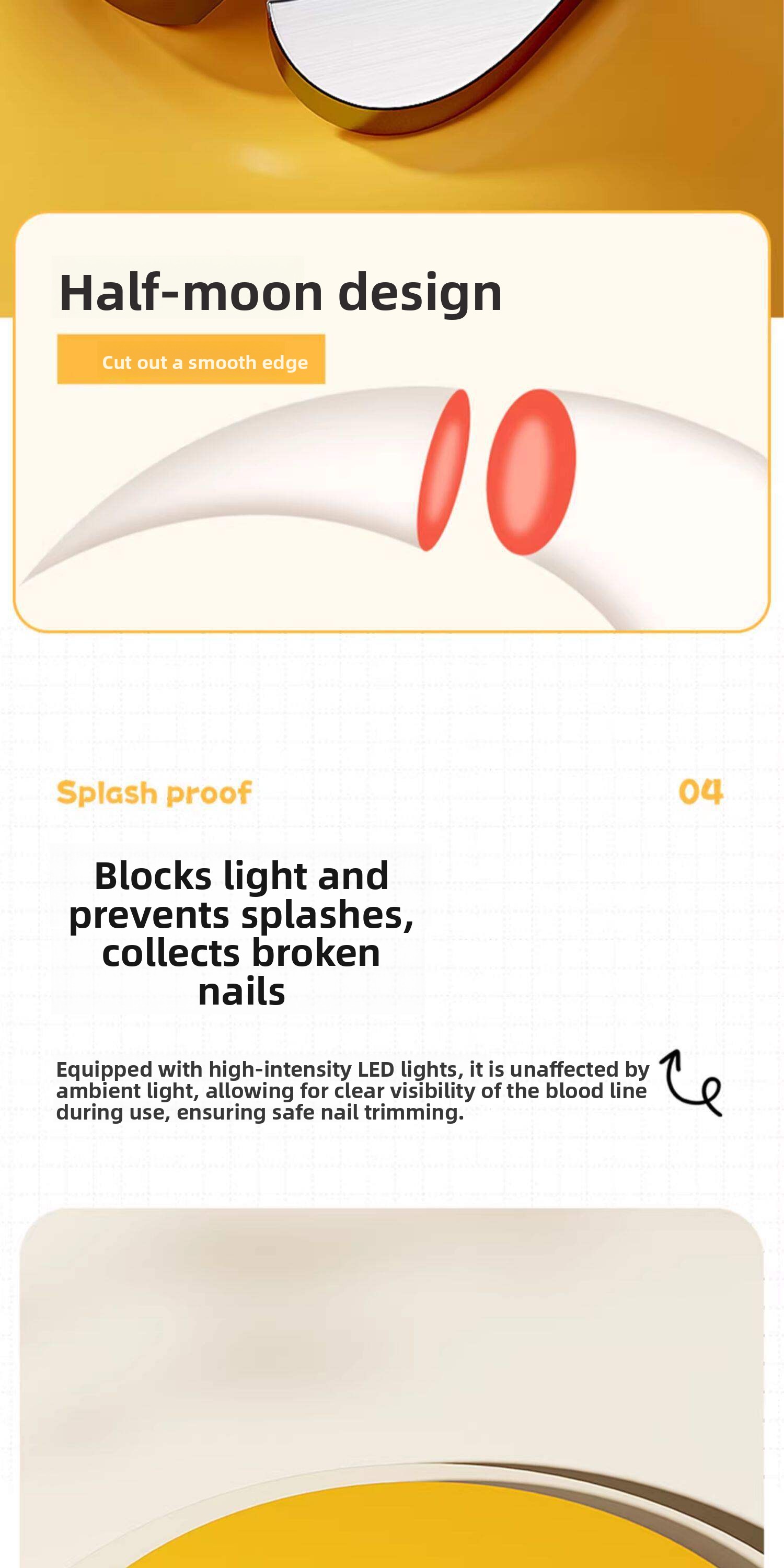 LED Light Pet Nail Clippers Ergonomic Safety Trimmer