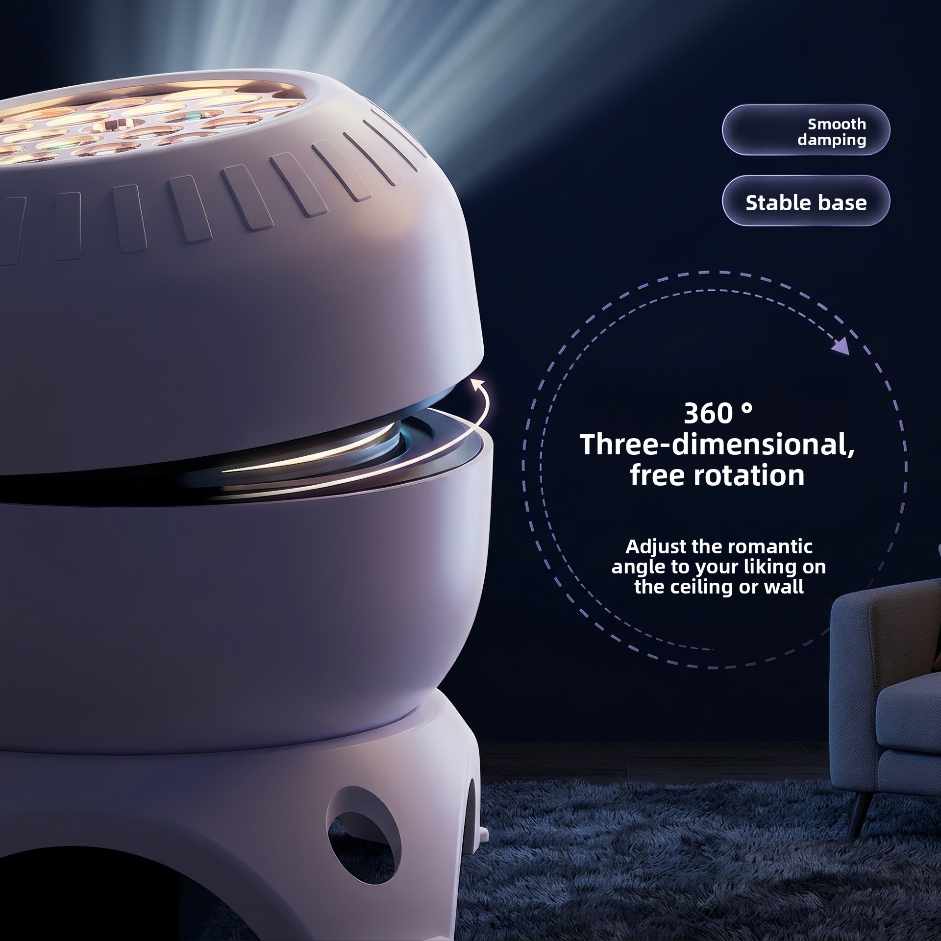 Rotating starry sky projector
