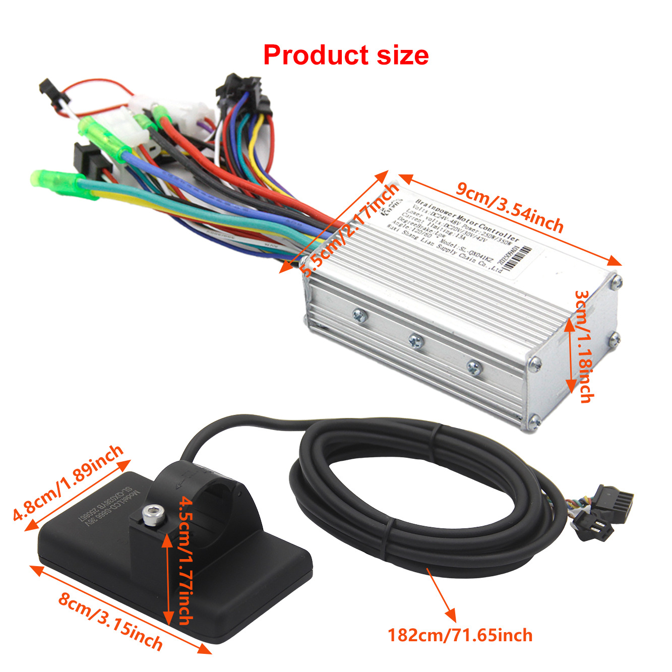 Ebike S866 Controller and LCD Instrument Kit for 24V 48V 250W 350W Lithium Battery Systems