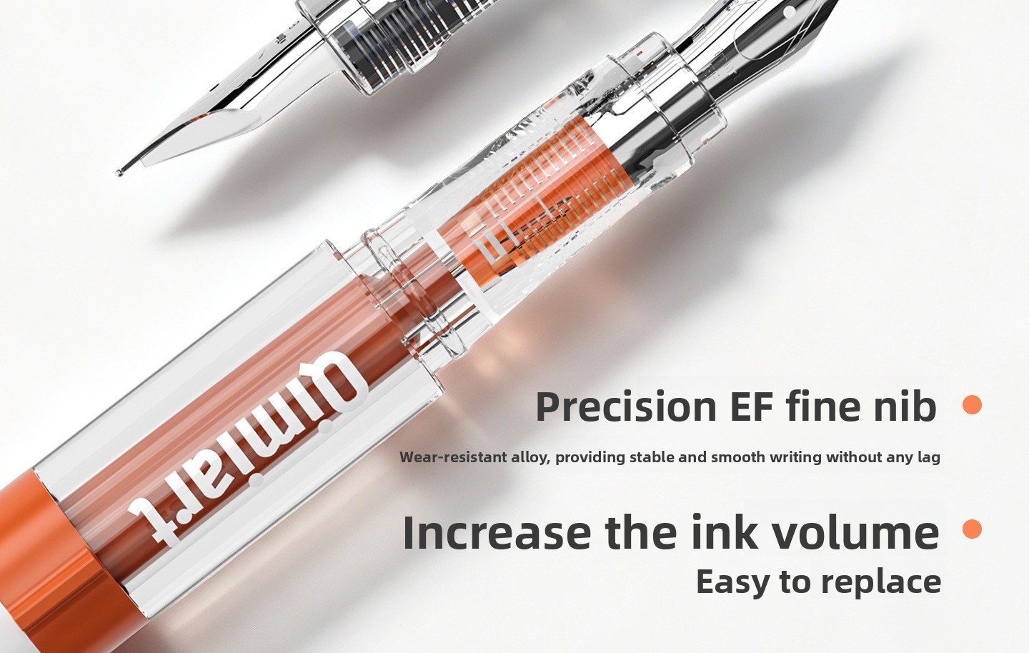 4-Color Fountain Pen Gift Set with EF Fine Nib and 20 Ink Cartridges
