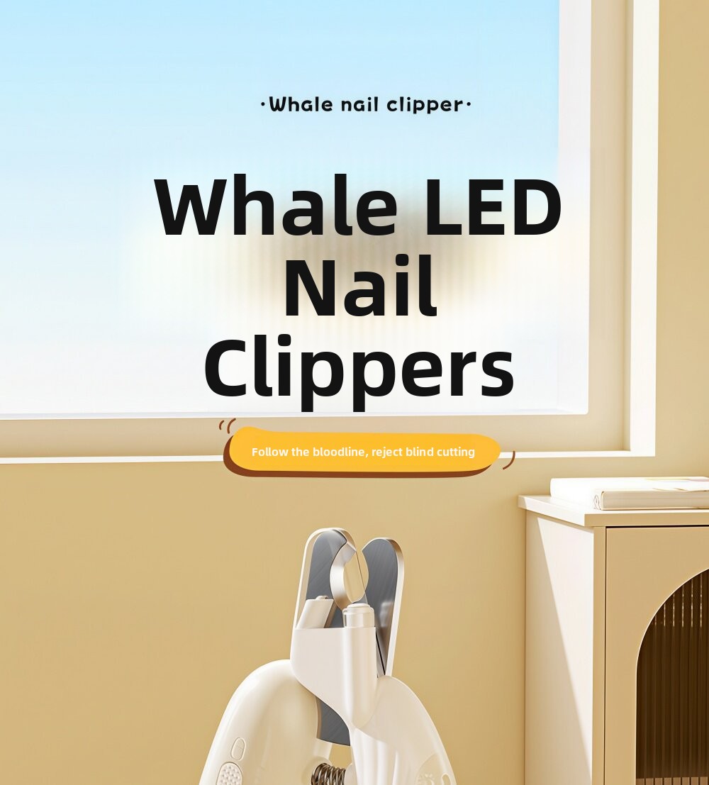 LED Light Pet Nail Clippers Ergonomic Safety Trimmer