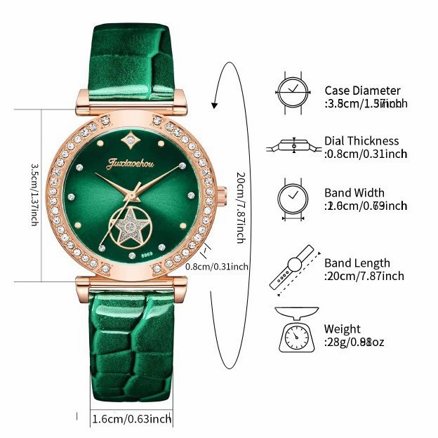 Simple Rhinestone Women's Quartz Watch with Imitation Leather Strap