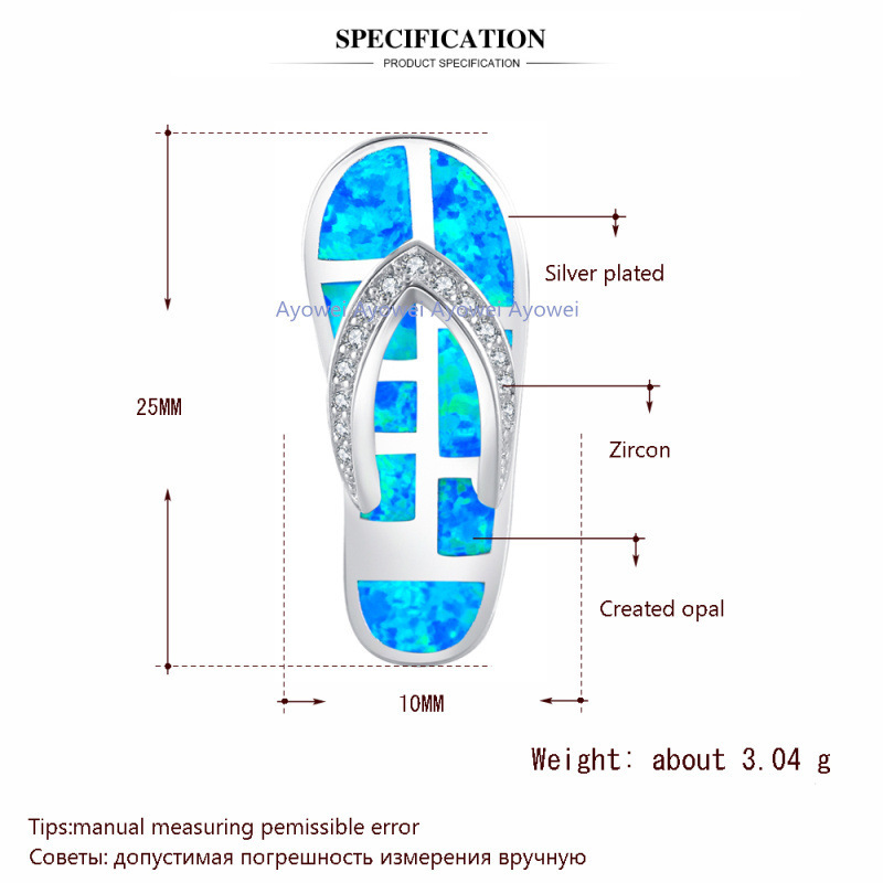 Opal Flip-Flop Pendant Necklace Earrings Set Fashion Colored Gemstone Jewelry
