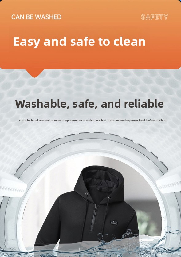 Men's Smart Heated Hooded Sweatshirt, 26-Zone USB Electric Warming Pullover with Power Bank Support, Winter Thickened Sports Jacket