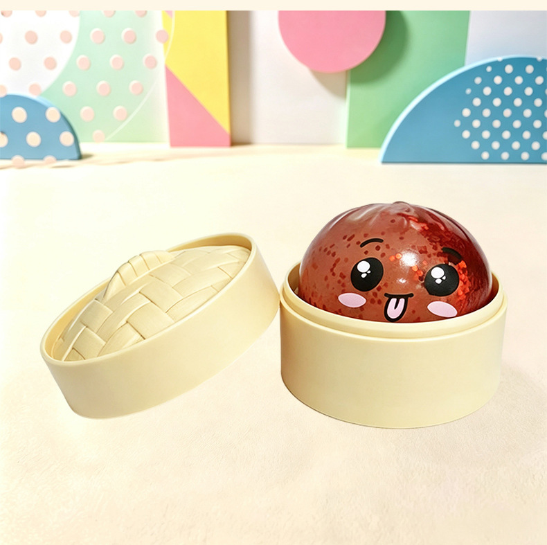 5CM Slow Rebound Squeeze Toy, Realistic Stress Relief Bun with Glitter, Squishy Fidget Toy