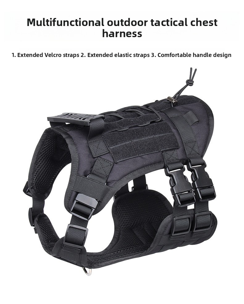 Water-Resistant Oxford Dog Tactical Vest Reflective Adjustable Chest Strap for Medium and Large Dogs