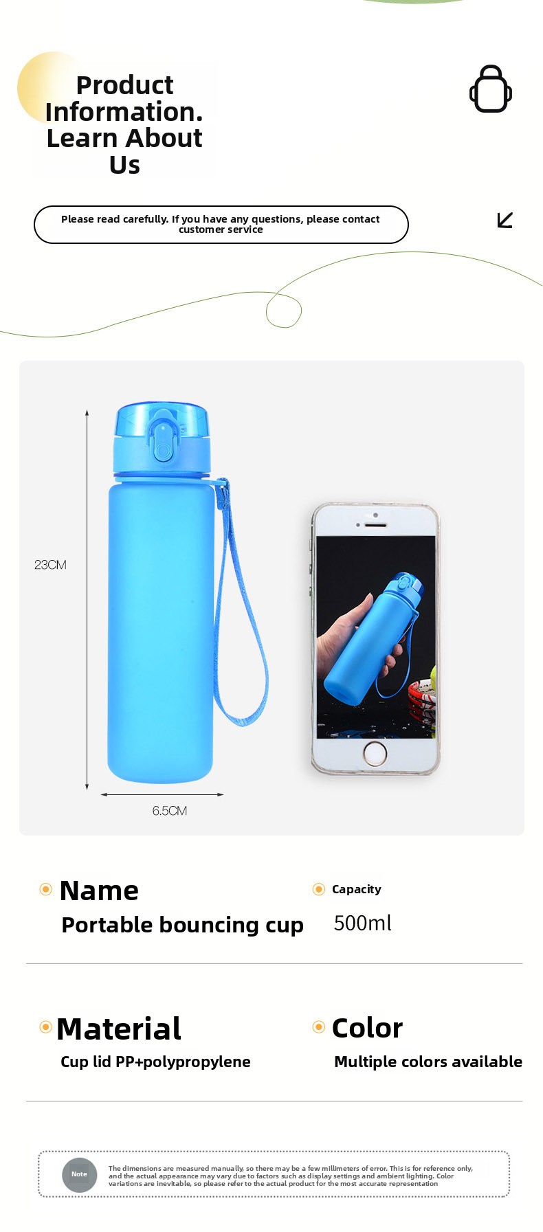 Portable Plastic Bounce Cover Water Cup