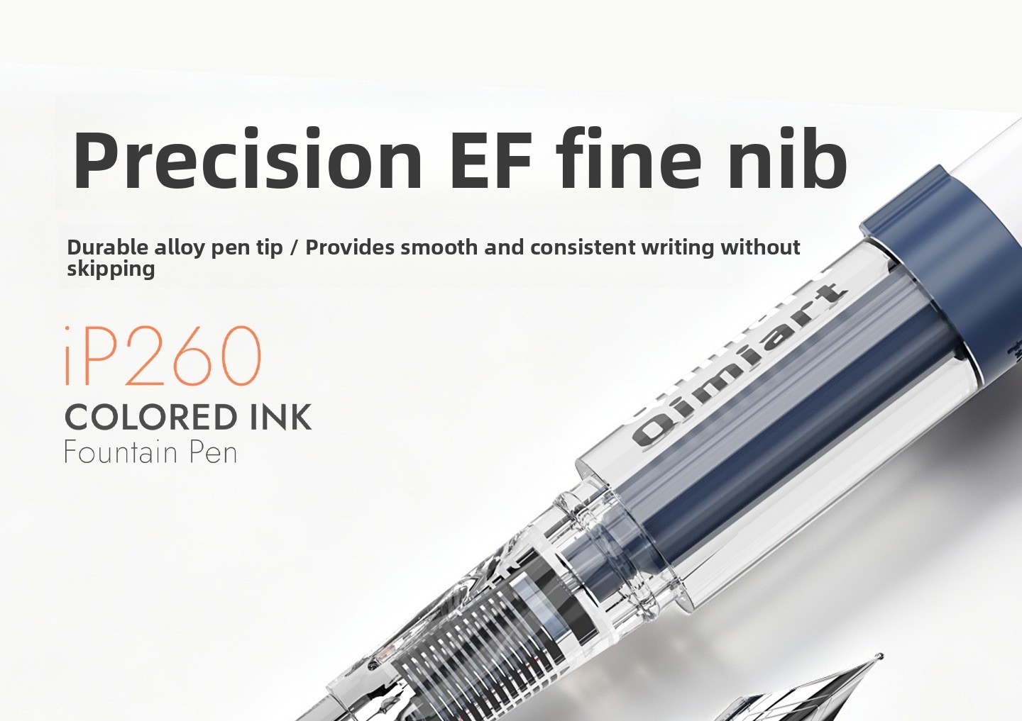 4-Color Fountain Pen Gift Set with EF Fine Nib and 20 Ink Cartridges