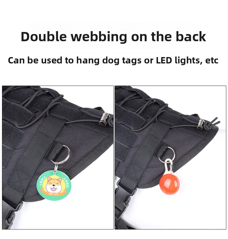 Water-Resistant Oxford Dog Tactical Vest Reflective Adjustable Chest Strap for Medium and Large Dogs