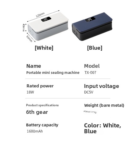Mini rechargeable heat sealer