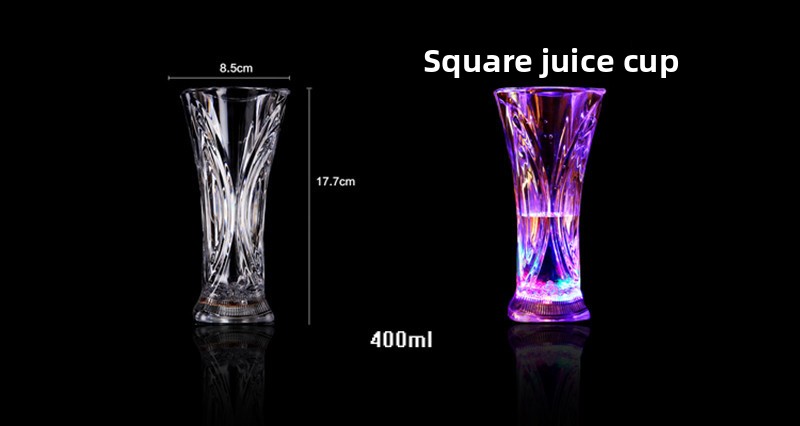 Square High-Footed LED Light-Up Water-Activated Colorful Party Cup