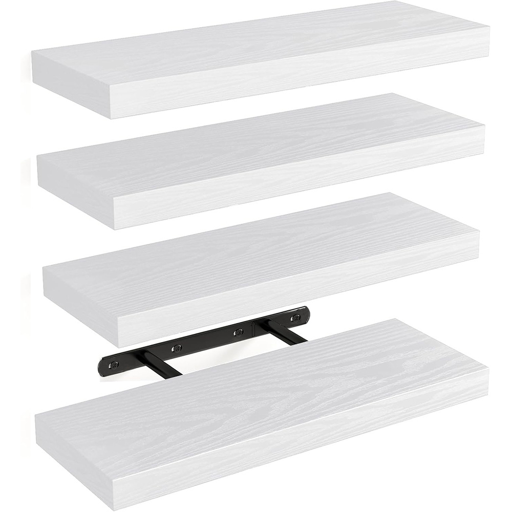 Wooden Floating Wall Mounted Storage Shelf for Bathroom Living Room Kitchen