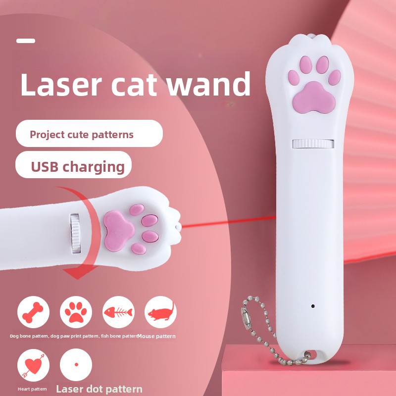 Puntero láser USB para gatos con luz UV y llavero: imagen adicional