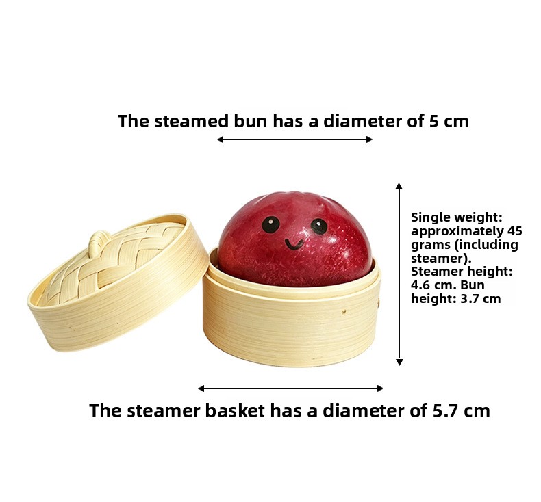 5CM Slow Rebound Squeeze Toy, Realistic Stress Relief Bun with Glitter, Squishy Fidget Toy