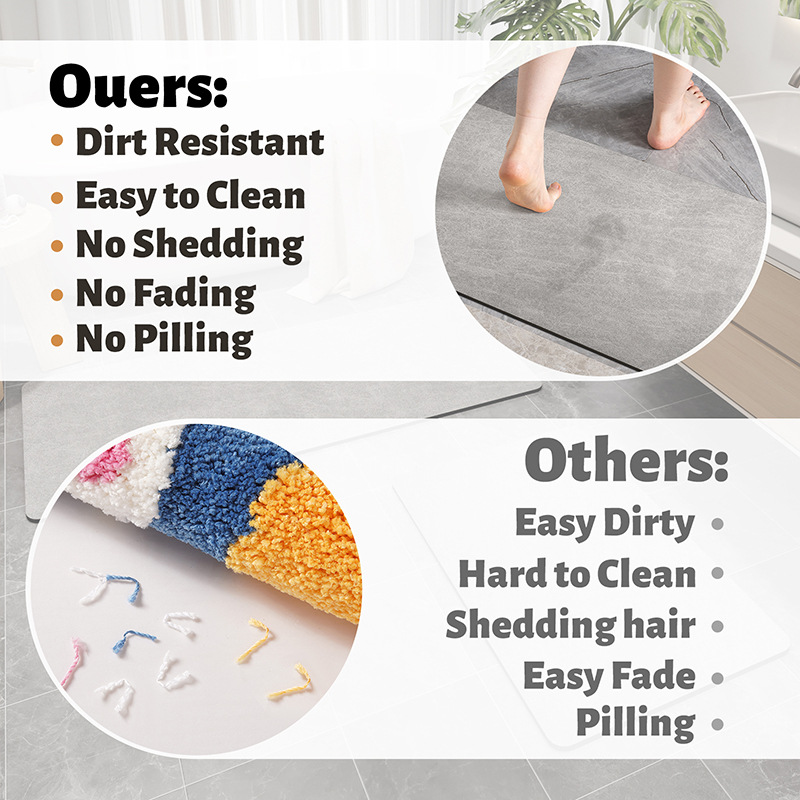 Quick-Dry Plush Bath Mat Floor Mat