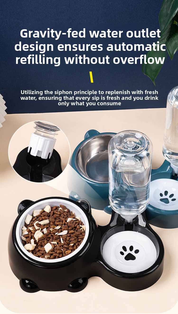 Cat and dog oblique mouth  bowl