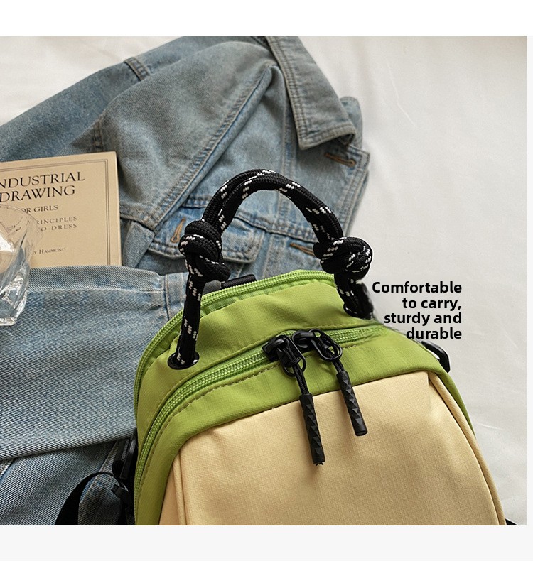 Mini Lightweight Multi-Compartment Nylon Bag, Stylish Convertible Backpack Crossbody Handbag
