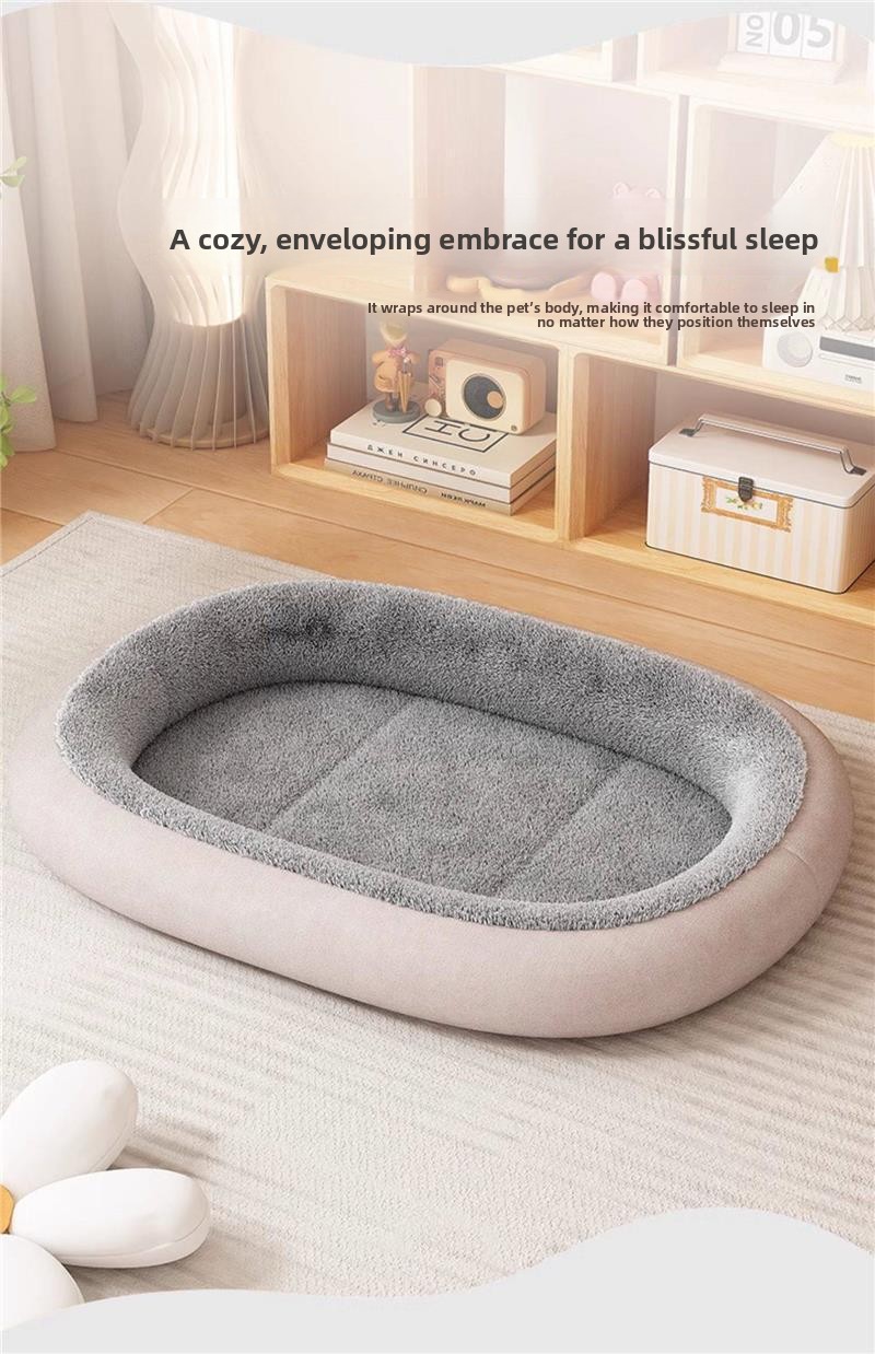 All-Season Reversible Pet Bed, Soft Plush Dog Mat for Kennel and Crate, Machine Washable Comfort Sleeping Pad for Cats and Dogs