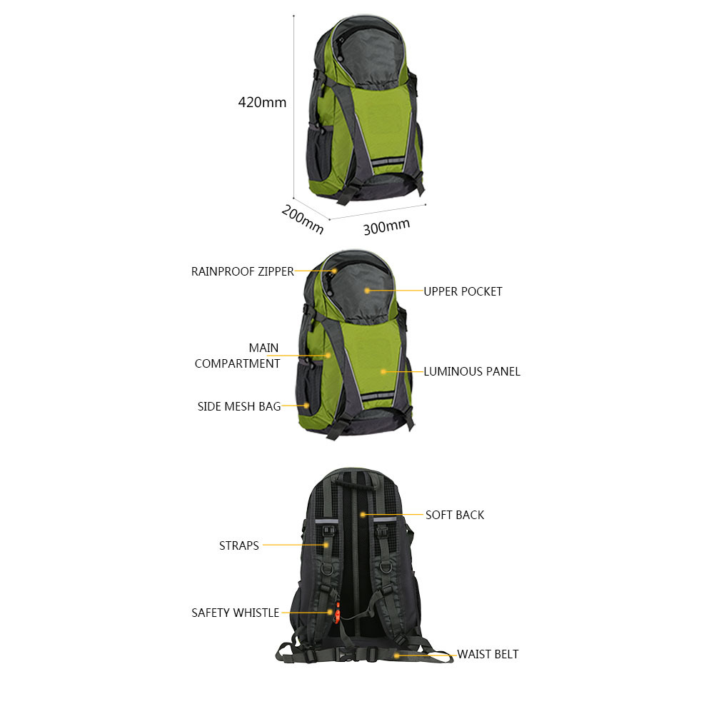 LED Turn Signal Backpack with Remote Control Water-Resistant USB Rechargeable Cycling Bag