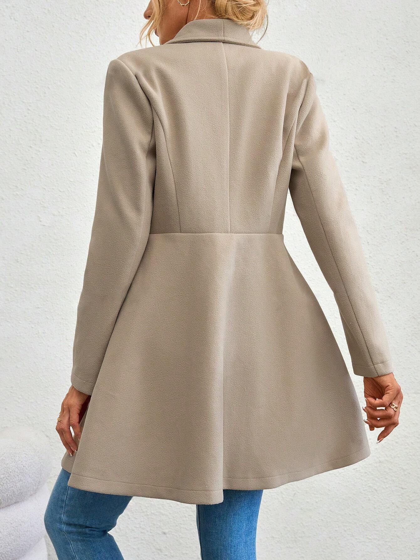 Women's Mid-Length Lapel Woolen Coat