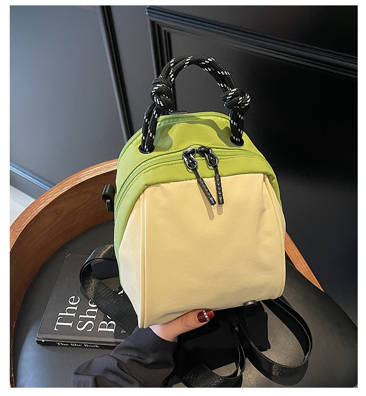Mini Lightweight Multi-Compartment Nylon Bag, Stylish Convertible Backpack Crossbody Handbag