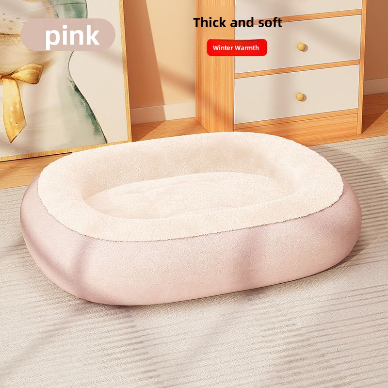 All-Season Reversible Pet Bed, Soft Plush Dog Mat for Kennel and Crate, Machine Washable Comfort Sleeping Pad for Cats and Dogs