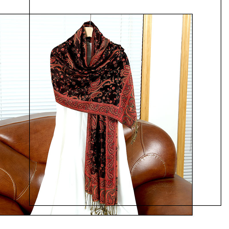 Women's Jacquard Imitation Cashmere Shawl Wrap Long Scarf