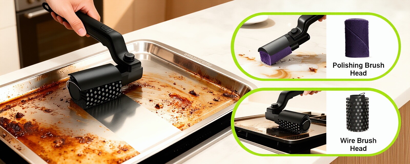 Grill brush cleaning grill