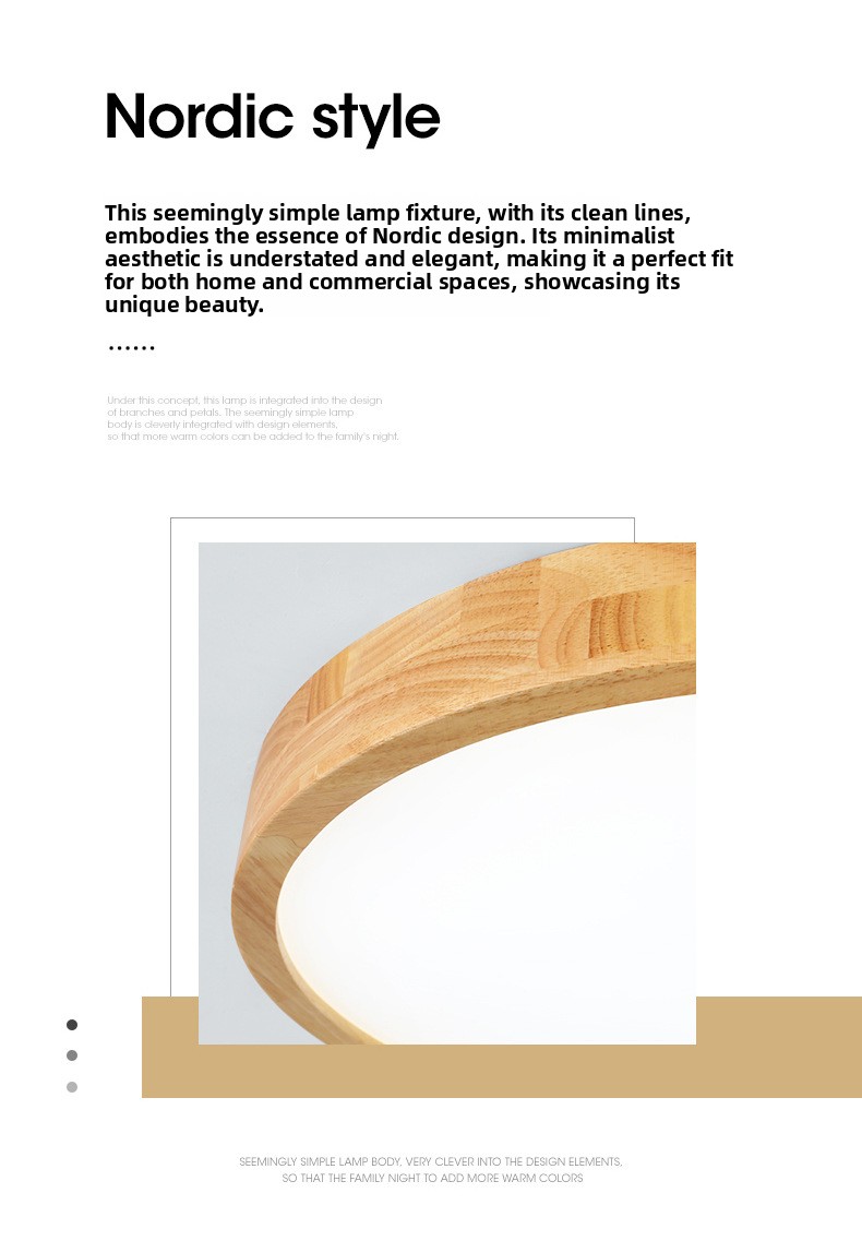 Modern Log Style LED Ceiling Lamp with Dimmable Lighting for Living Room and Bedroom